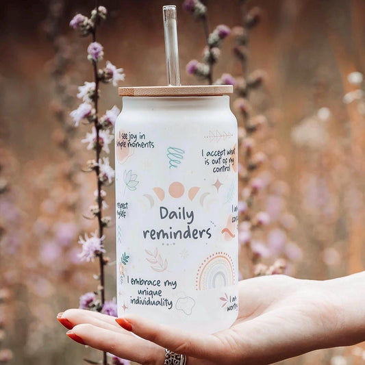 Daily affirmation frosted tumbler | Drinkware