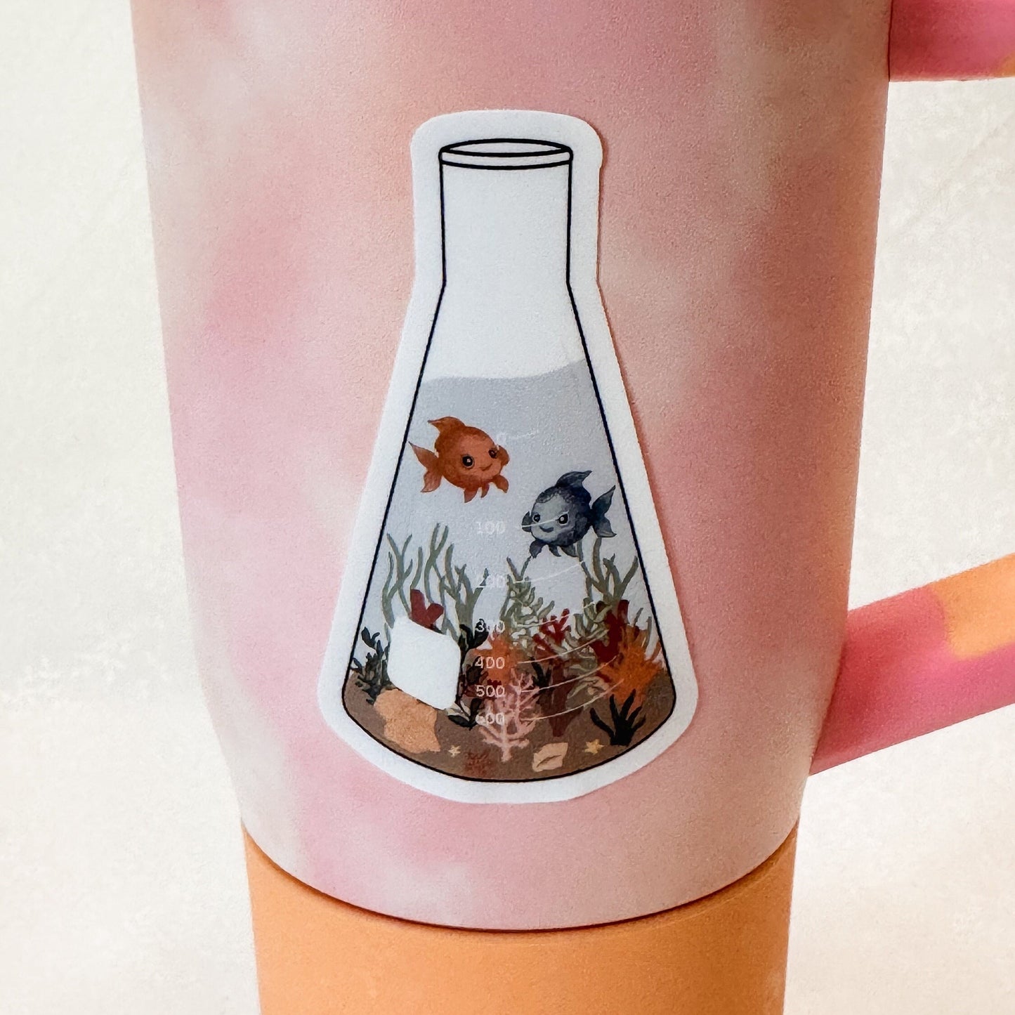 Erlenmeyer flask fish bowl | Sticker