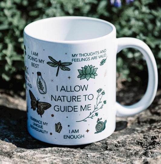 Nature-inspired daily affirmation mug | Drinkware