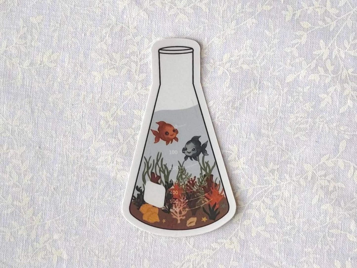 Erlenmeyer flask fish bowl | Sticker