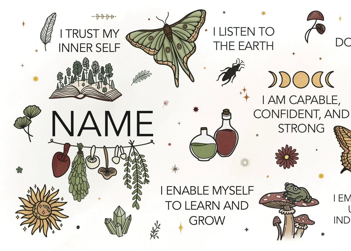 Nature-inspired daily affirmation mug | Drinkware