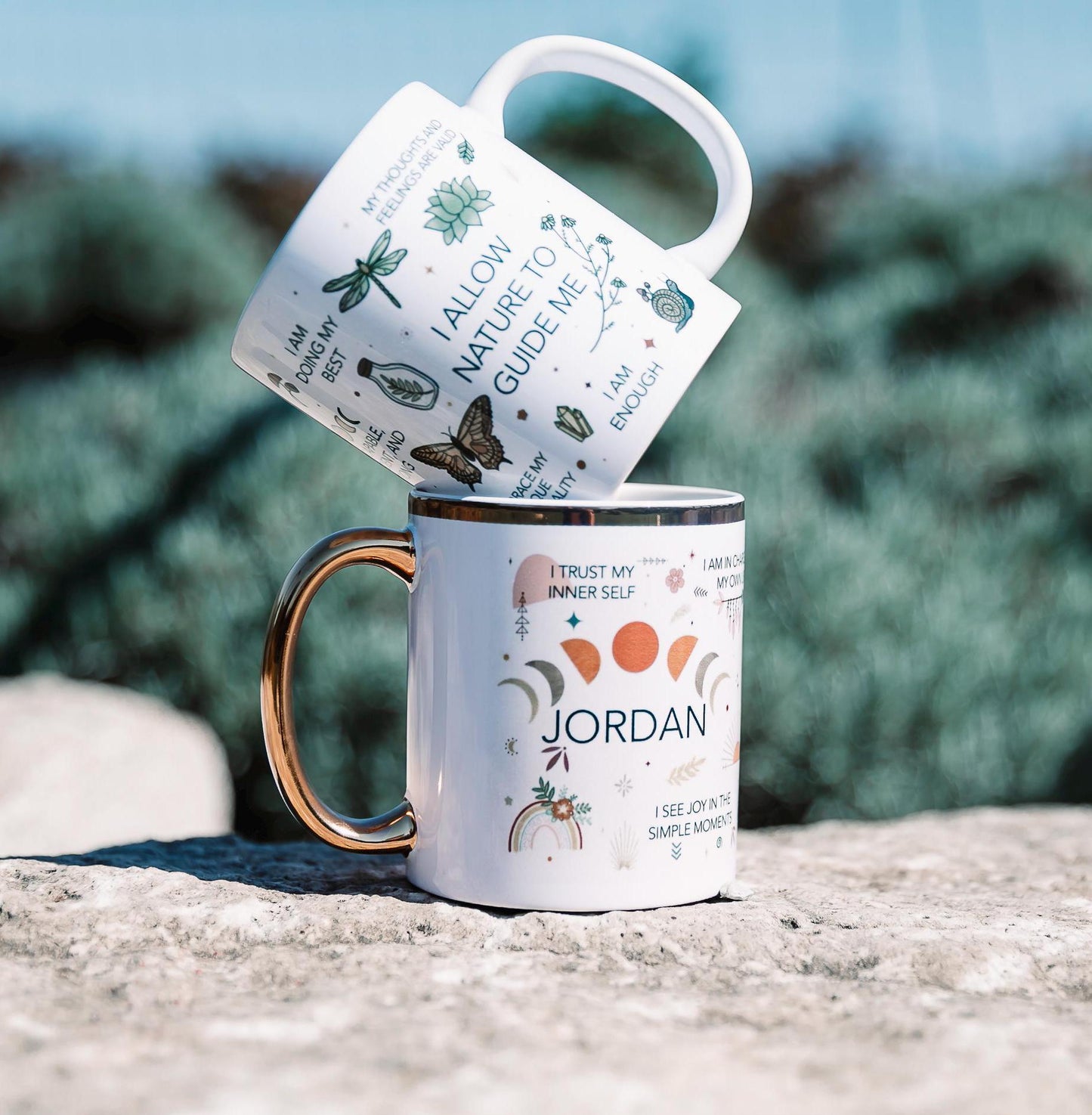 Nature-inspired daily affirmation mug | Drinkware