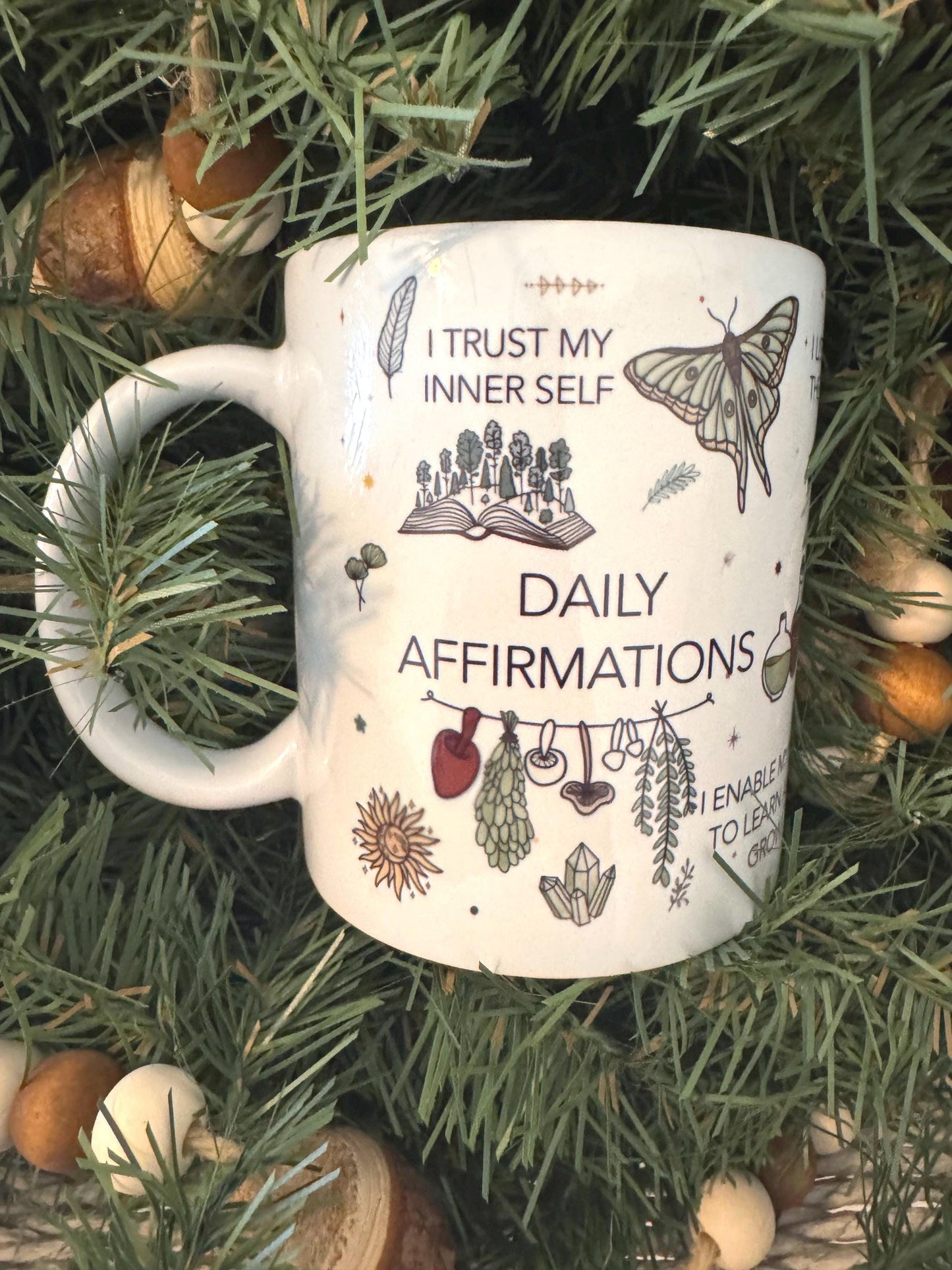 Nature-inspired daily affirmation mug | Drinkware