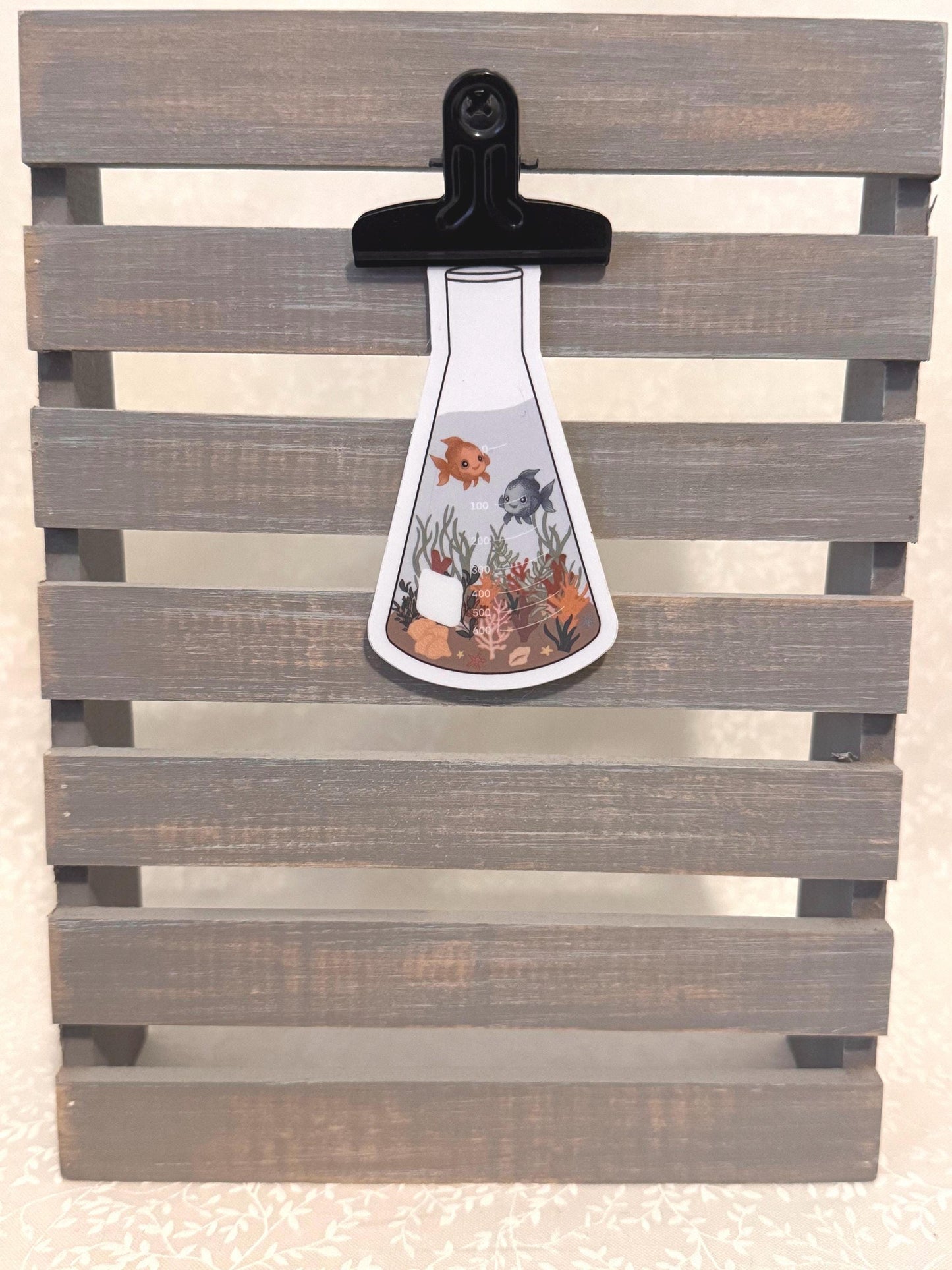 Erlenmeyer flask fish bowl | Sticker