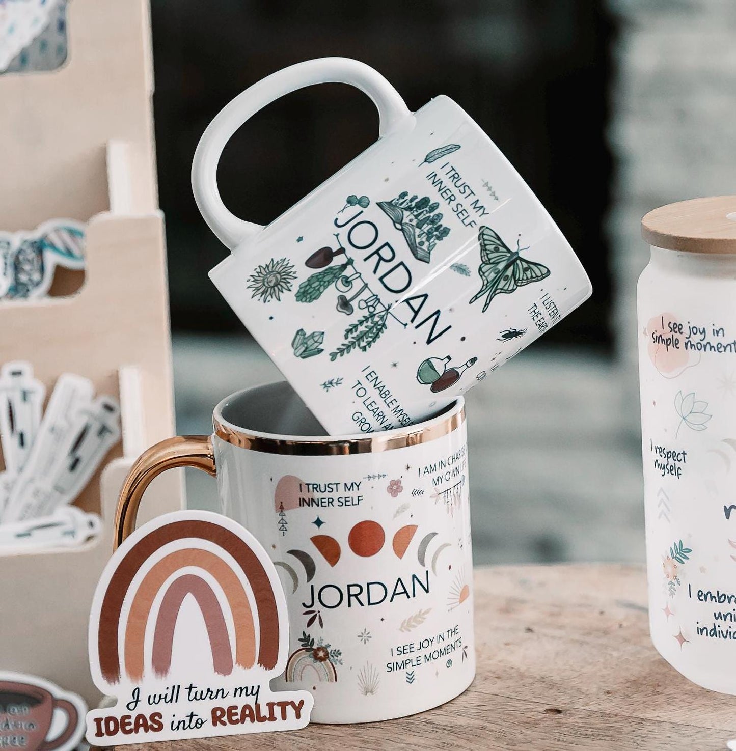Nature-inspired daily affirmation mug | Drinkware