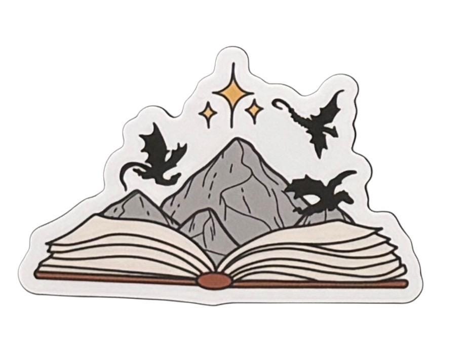 Fantasy open book sticker | Sticker