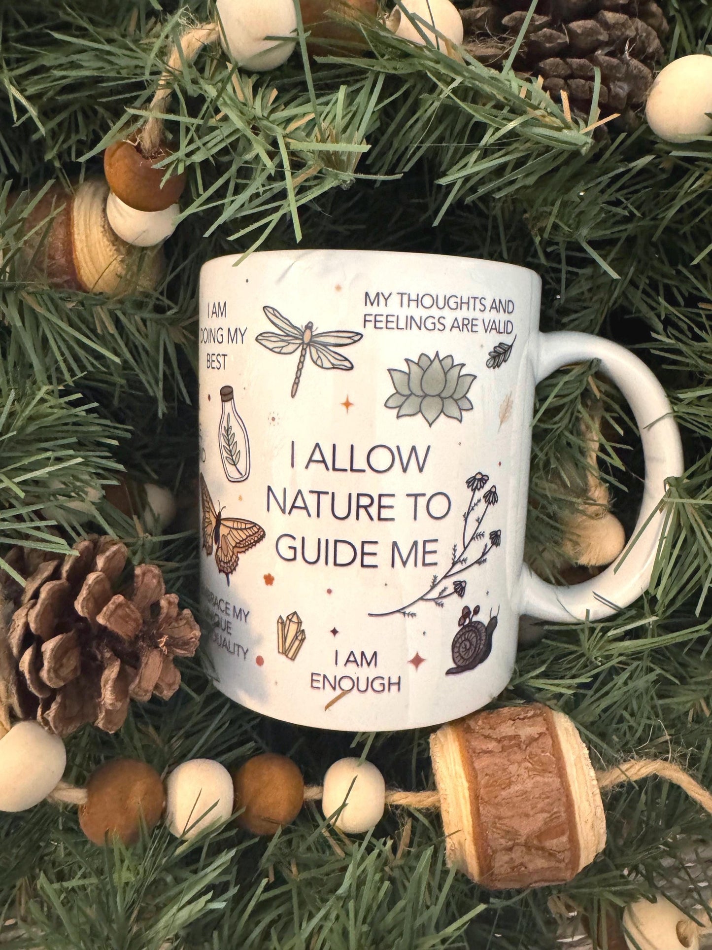Nature-inspired daily affirmation mug | Drinkware