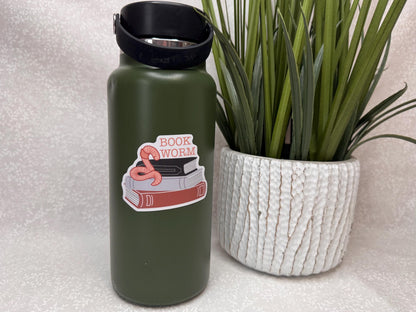 Pink bookworm | Sticker