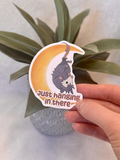 Just hanging in there - Opossum | Sticker