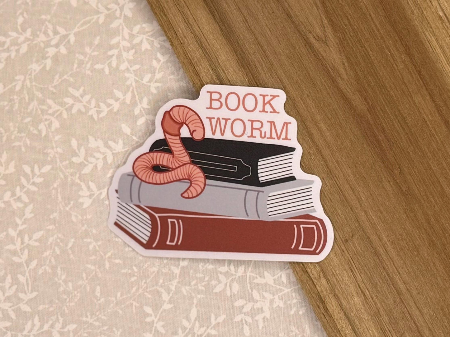 Book worm - pink worm | Sticker
