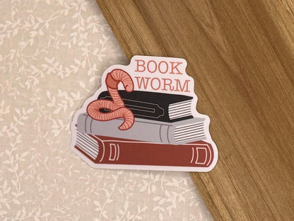 Book worm - pink worm | Sticker