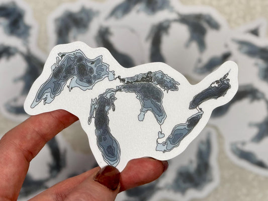 Great Lake Topography | Sticker