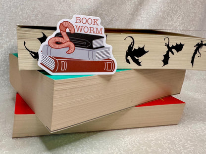 Pink bookworm | Sticker