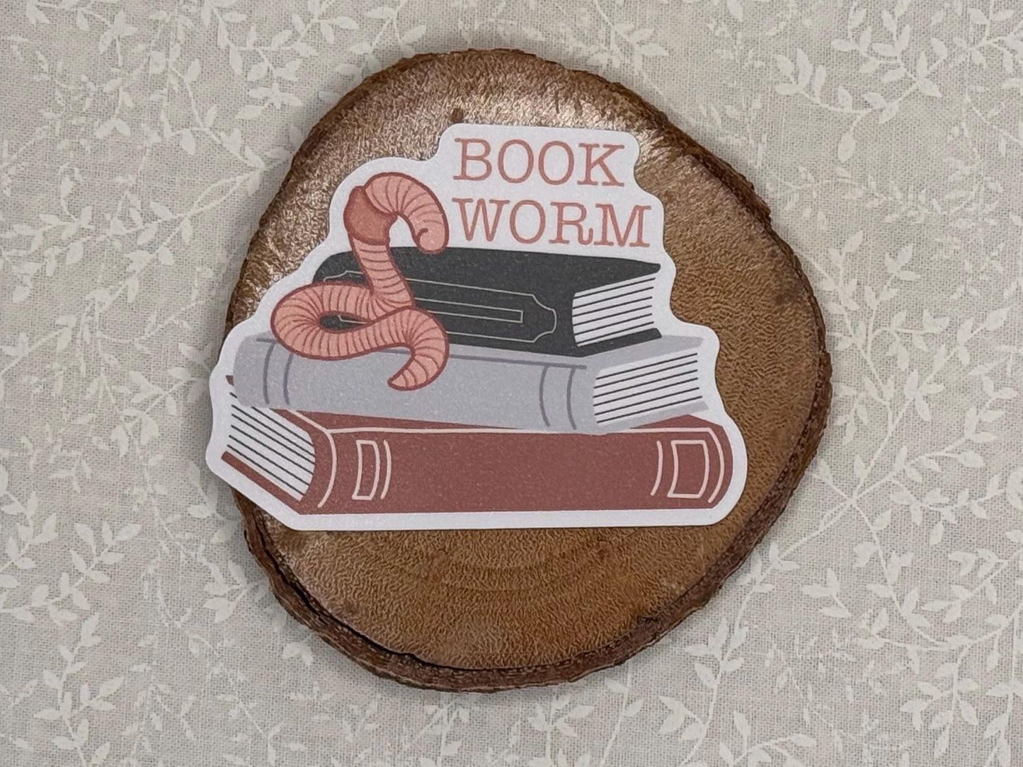 Pink bookworm | Sticker