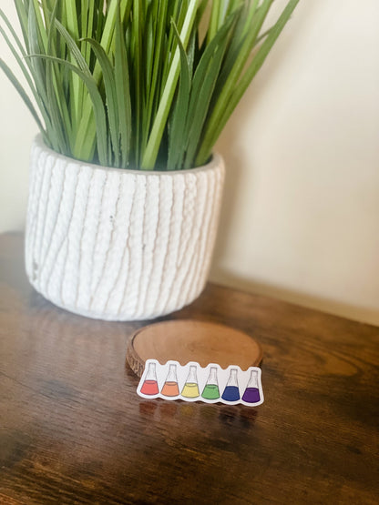 Rainbow Erlenmeyer flask | Sticker