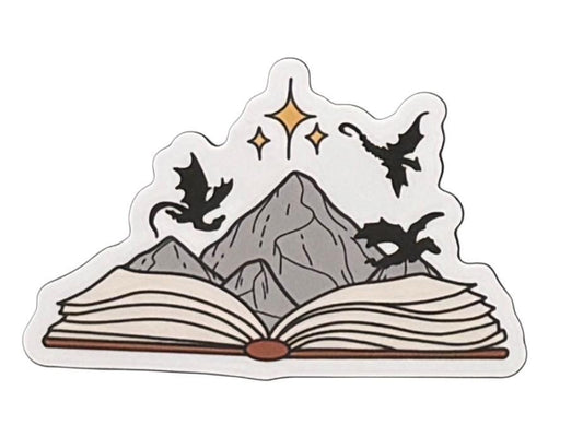 Fantasy open book sticker | Sticker