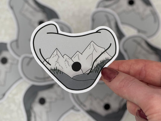Mountain view rock climbing hold | Sticker