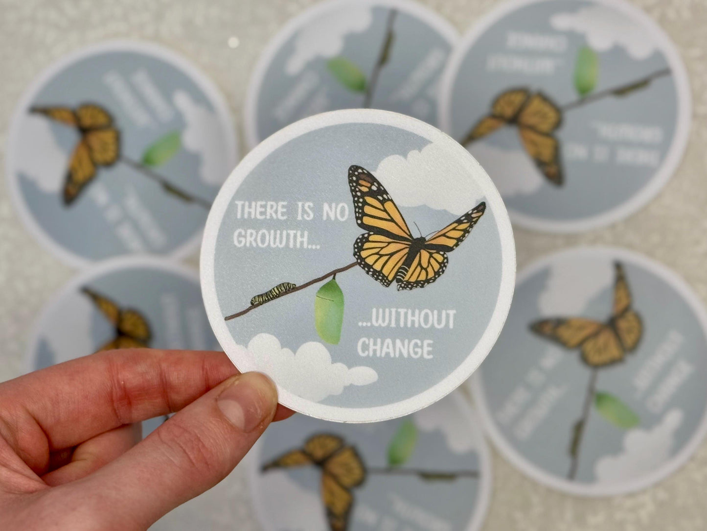 There is no growth without change - butterfly | Sticker
