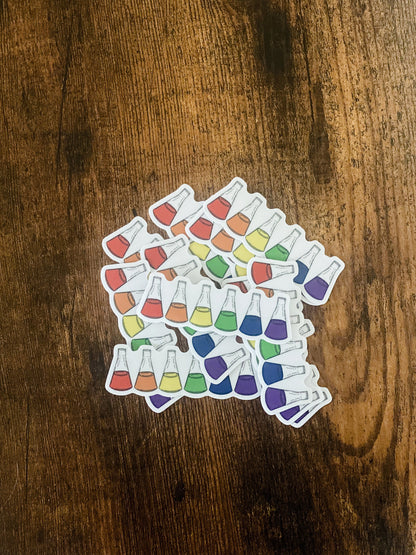 Rainbow Erlenmeyer flask | Sticker