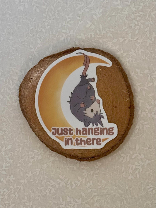 Just hanging in there - Opossum | Sticker